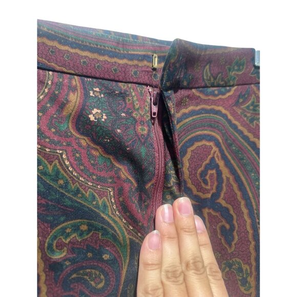 Vintage Ralph Lauren Velour Paisley Pants Womens Size 12 Wimsigoth Grunge 90s - Picture 13 of 16